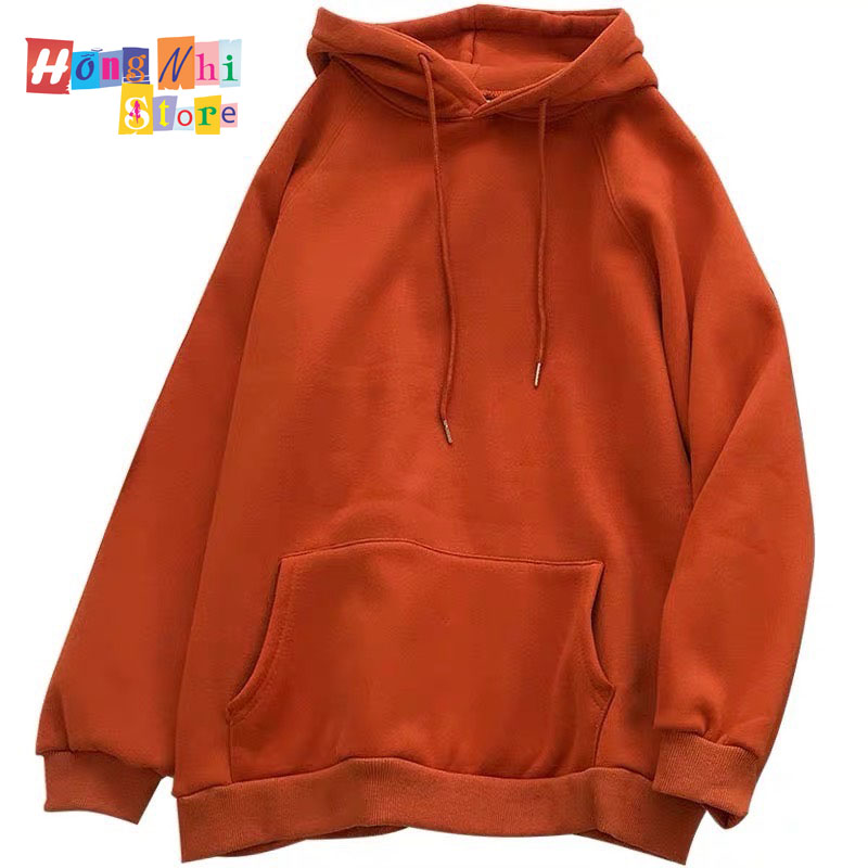 Áo Hoodie Trơn Màu Cam Đất Cao Cấp Dáng Rộng Unisex Nam Nữ Mặc Được - MM