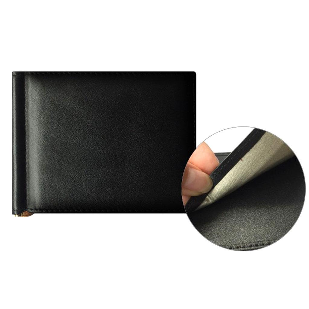 Simple Metal Money Clip Wallets Men Slim RFID Blocking Card Holder Minimalist Bifold