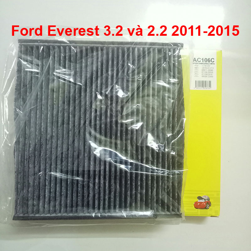 Lọc gió điều hòa than hoạt tính AC106C dùng cho Ford Everest 3.2 và 2.2 máy dầu 2015, 2016, 2017, 2018 AB3919N619A