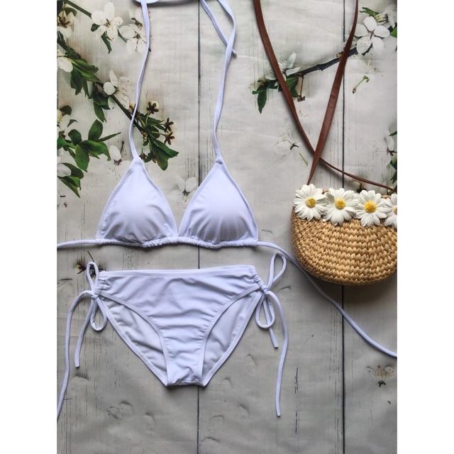 Bikini đồ bơi 2 mảnh tam giác quần sịp full màu kèm video thật do shop tự quay