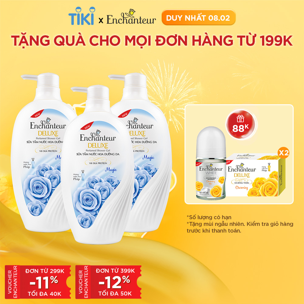 Combo 3 Sữa tắm hương nước hoa Enchanteur Magic 650gr/Chai