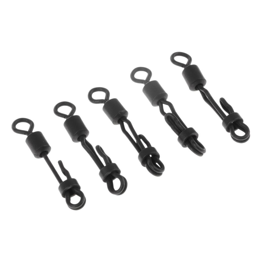 5pcs Fishing Swivels Clip Quick Change Rolling Swivels Hook Line Connectors