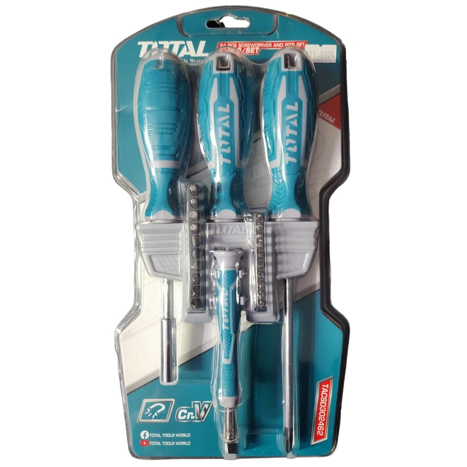 Bộ tua vít 24 chi tiết đa năng TOTAL TACSD302462 - Thép chuyên dụng CR-V, tay cầm nhựa chắc chắn