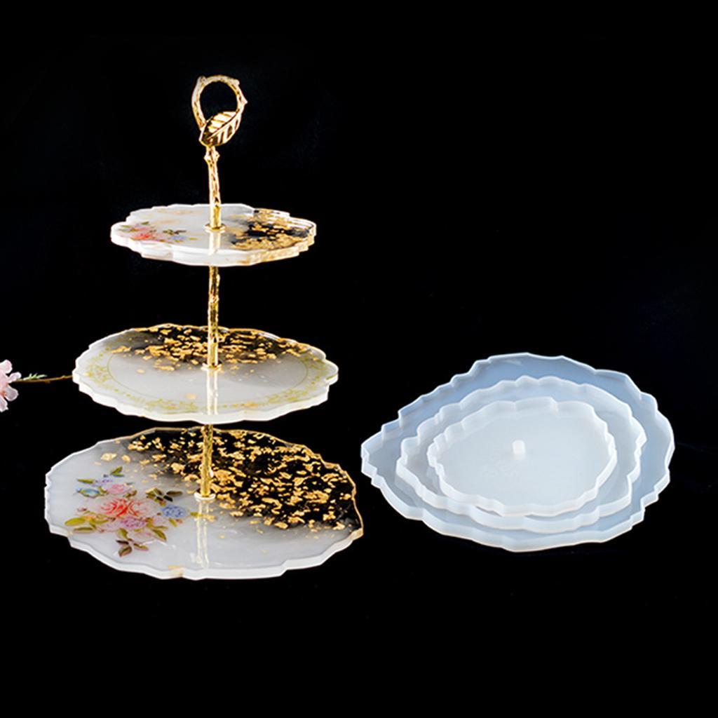 Fruit Plate Tray Resin    Silicone Epoxy  3PCS Tray