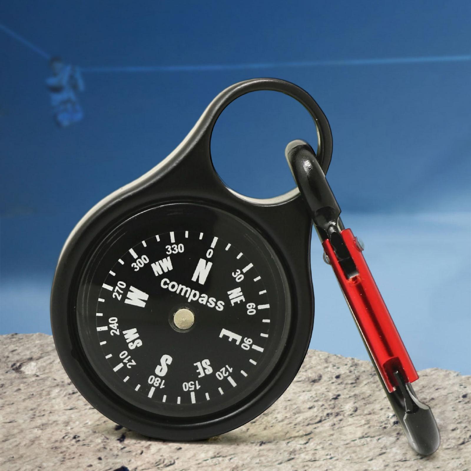 Portable Carabiner Compass Small Compass for Outdoors Emergency Survival Camping