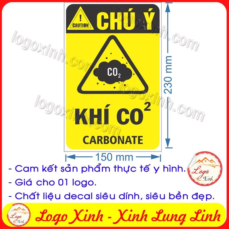 LOGO TEM STICKER CẢNH BÁO CÓ KHÍ CO2 - BIỂN CẢNH BÁO AN TOÀN LAO ĐỘNG