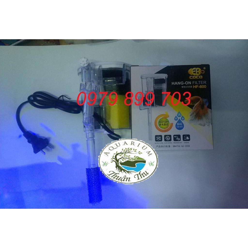 Máy lọc nước 4W treo thành hồ lọc thác COCO HF-600 cho hồ cá 40 cm trở xuống