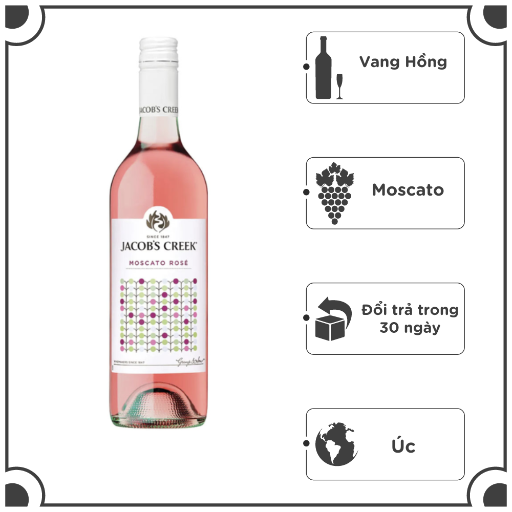 Rượu Vang Hồng Ngọt Úc Jacobs Creek Moscato