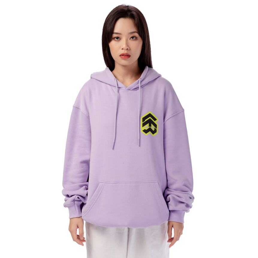 Áo Hoodie 5THEWAY Tay Dài Tím aka 5THEWAY /stroke/ Big Logo Square Hoodie in PASTEL LILAC