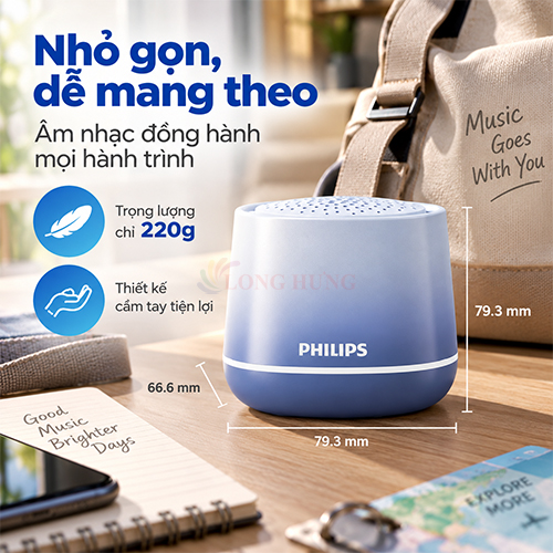 Loa Bluetooth Philips TAS1009BL/70 - Hàng chính hãng