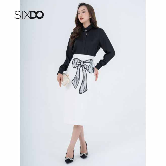 Áo sơ mi nữ lụa cổ đức thời trang SIXDO