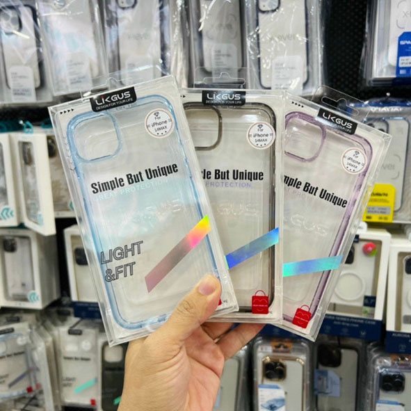 Ốp lưng trong suốt viền màu cho iPhone 14 Pro Max hiệu Likgus Simple But Unique chống sốc, chống chịu mọi va đập - hàng nhập khẩu