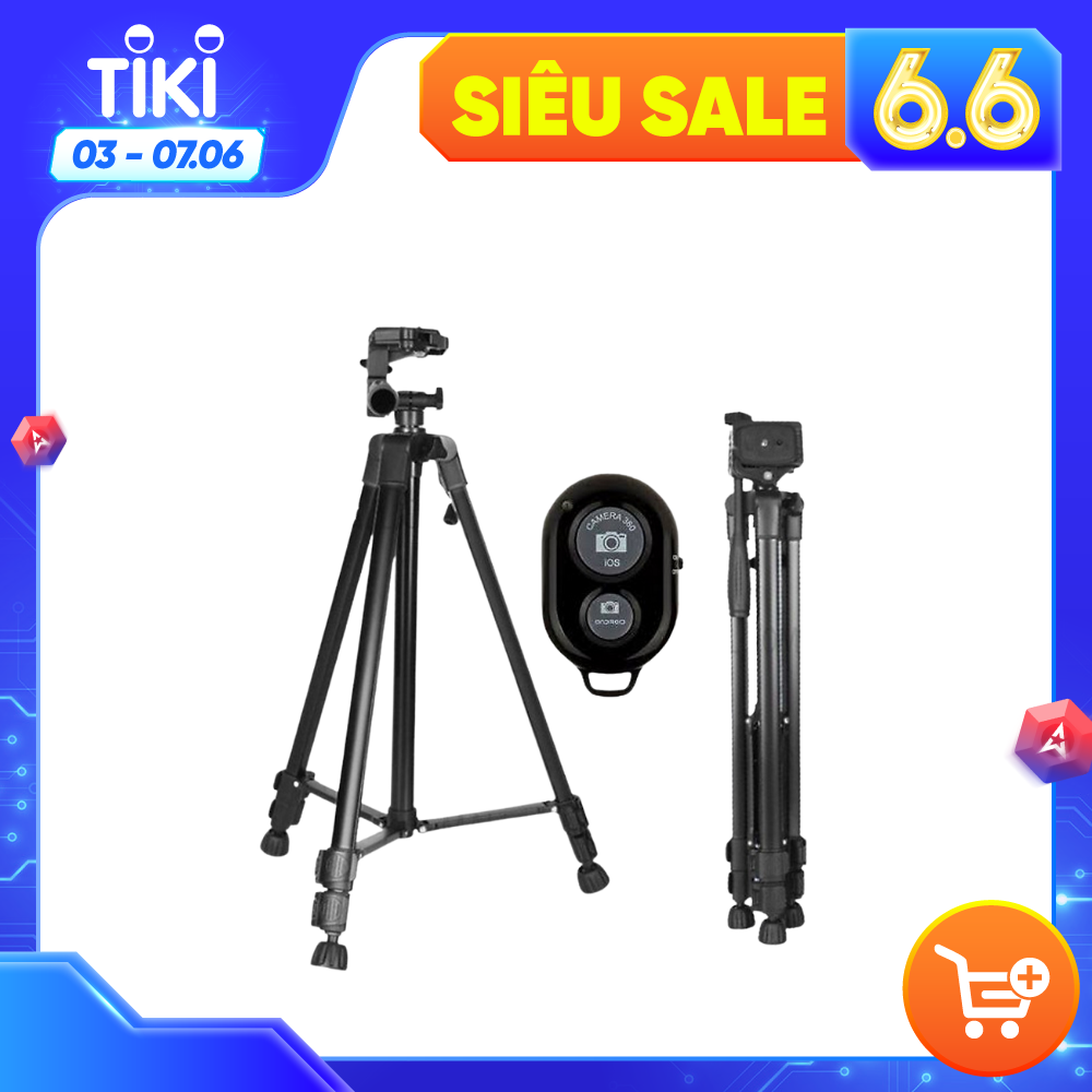 Tripod/ Chân đế điện thoại và máy ảnh MAWA 3366 có remote Bluetooth ( Giao màu ngẫu nhiên) - Hàng chính hãng