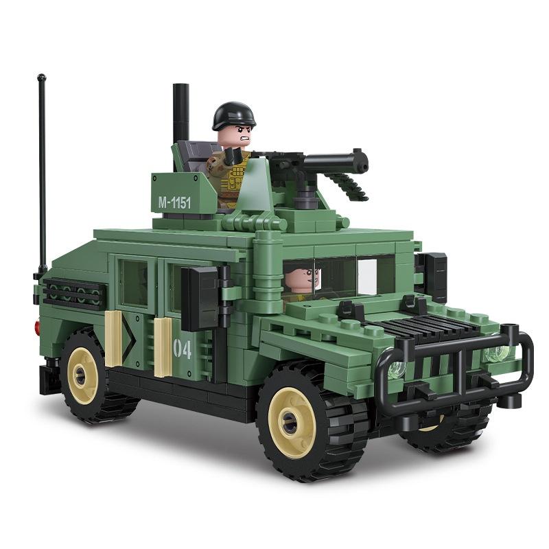 Đồ chơi Lắp ráp Xe Humvee M1151, Jie Star 61026 Jeep Car, Xếp hình thông minh, Mô hình xe quân sự