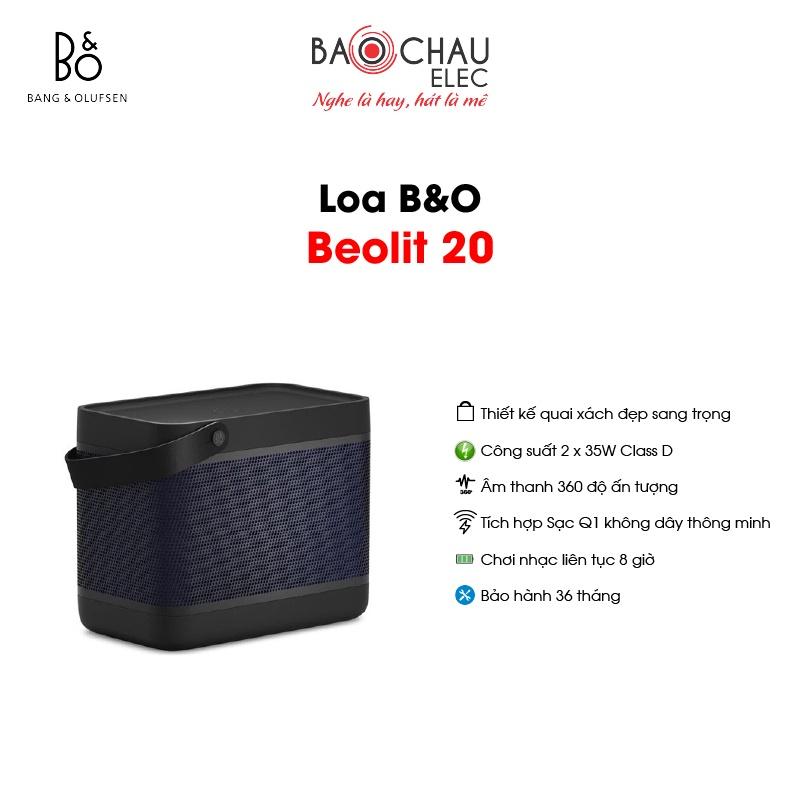 Loa Di Động B&O Beolit 20 Đan Mạch | Công Suất 70W - Pin 37 Giờ - Sạc Không Dây Qi - hàng chính hãng