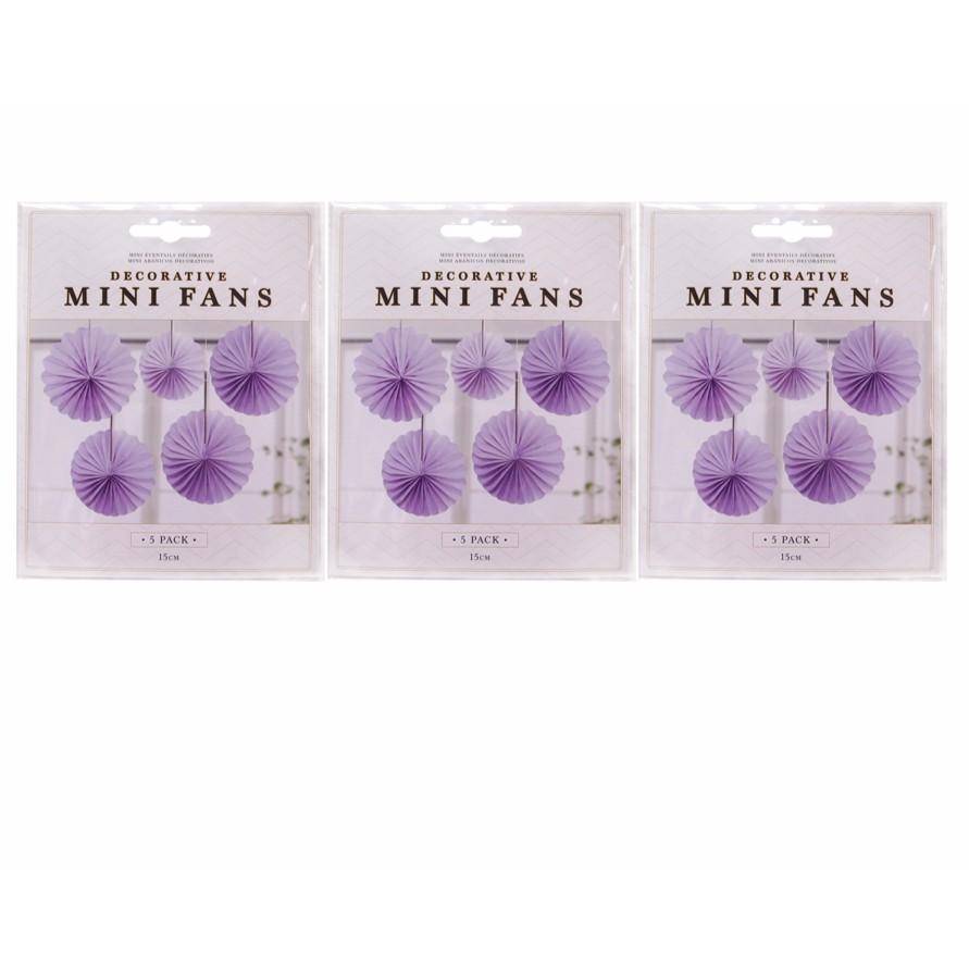 Quạt trang trí mini màu tím 5 cái Uncle Bills YE0021C