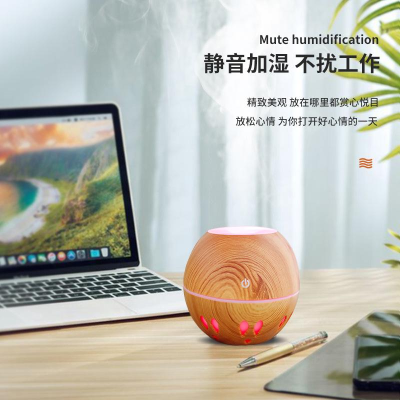 Phong Cách Mới Nhất Nguồn Nhà Máy Điểm Vân Gỗ Nhỏ Đầu Phẳng 130Ml Máy Tạo Độ Ẩm USB Máy Khuếch Tán Hương Liệu Máy Khuếch Tán Tinh Dầu Máy Tạo Độ Ẩm