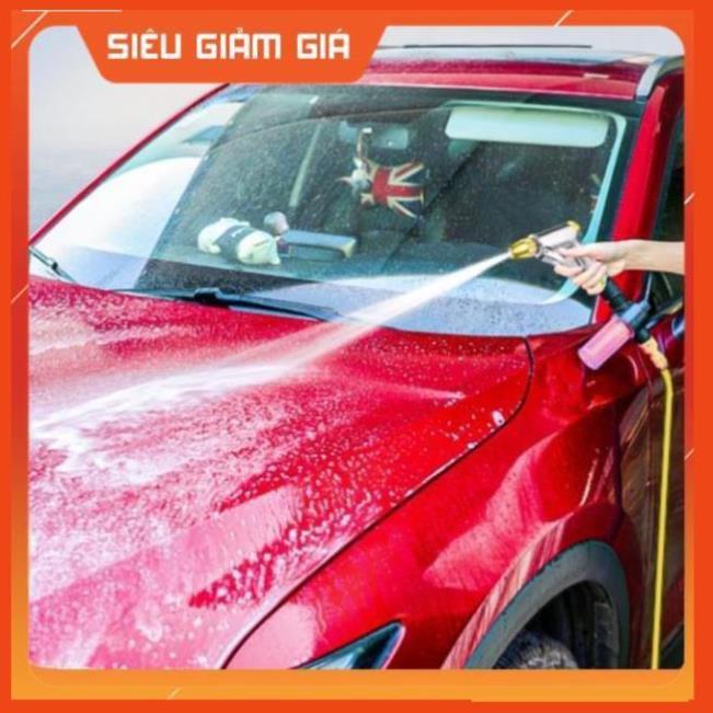 Bộ dây vòi xịt nước rửa xe, tưới cây . tăng áp 3 lần, loại 15m 206236 đầu đồng, cút,nối đen