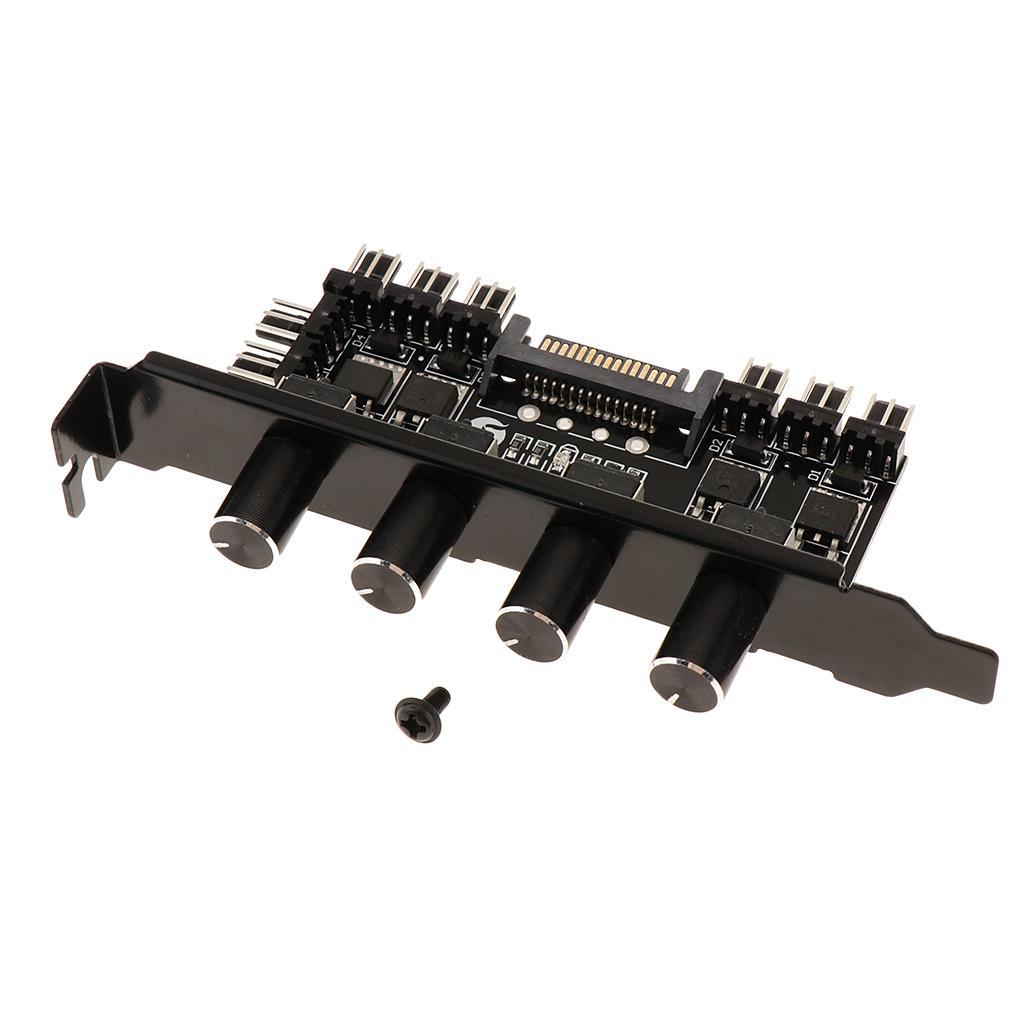 8 Way Desktop Computer Cooling Fan Speed Controller SATA 4Pin Power Adapter