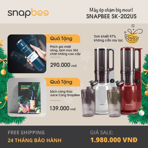 Máy ép chậm rau củ quả chuyên dụng SnapBee SK-202US - Hàng Chính Hãng  - Thương hiệu Mỹ