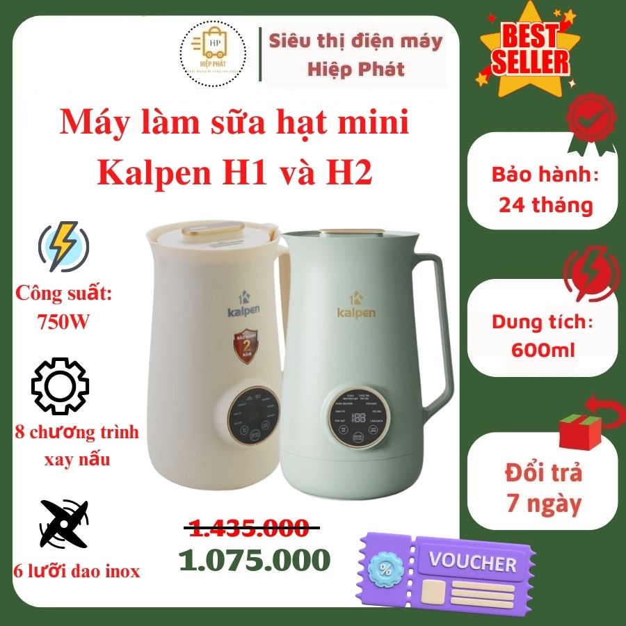 Máy Làm Sữa Hạt Cao Cấp Kalpen Mini 0.6L, Máy Xay Nấu Đậu Nành Đa Năng, Công Suất 750W - Hàng chính hãng