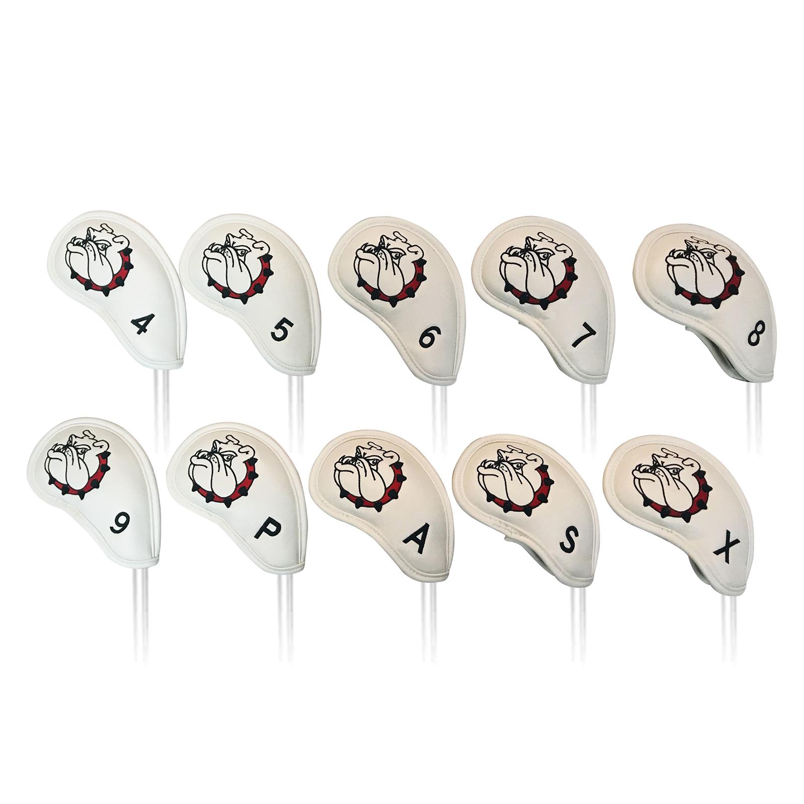 10Pcs/Pack PU Golf Iron Covers Set Golf Club Head Cover Fit Most Irons, 17x9.6cm