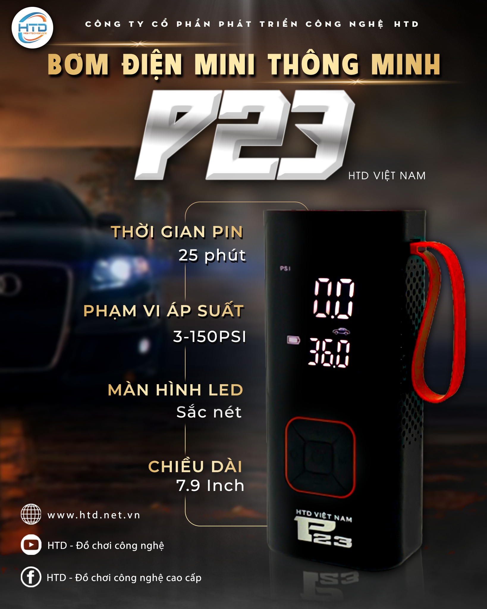 Bơm Điện mini thông minh P23- HTD Việt Nam