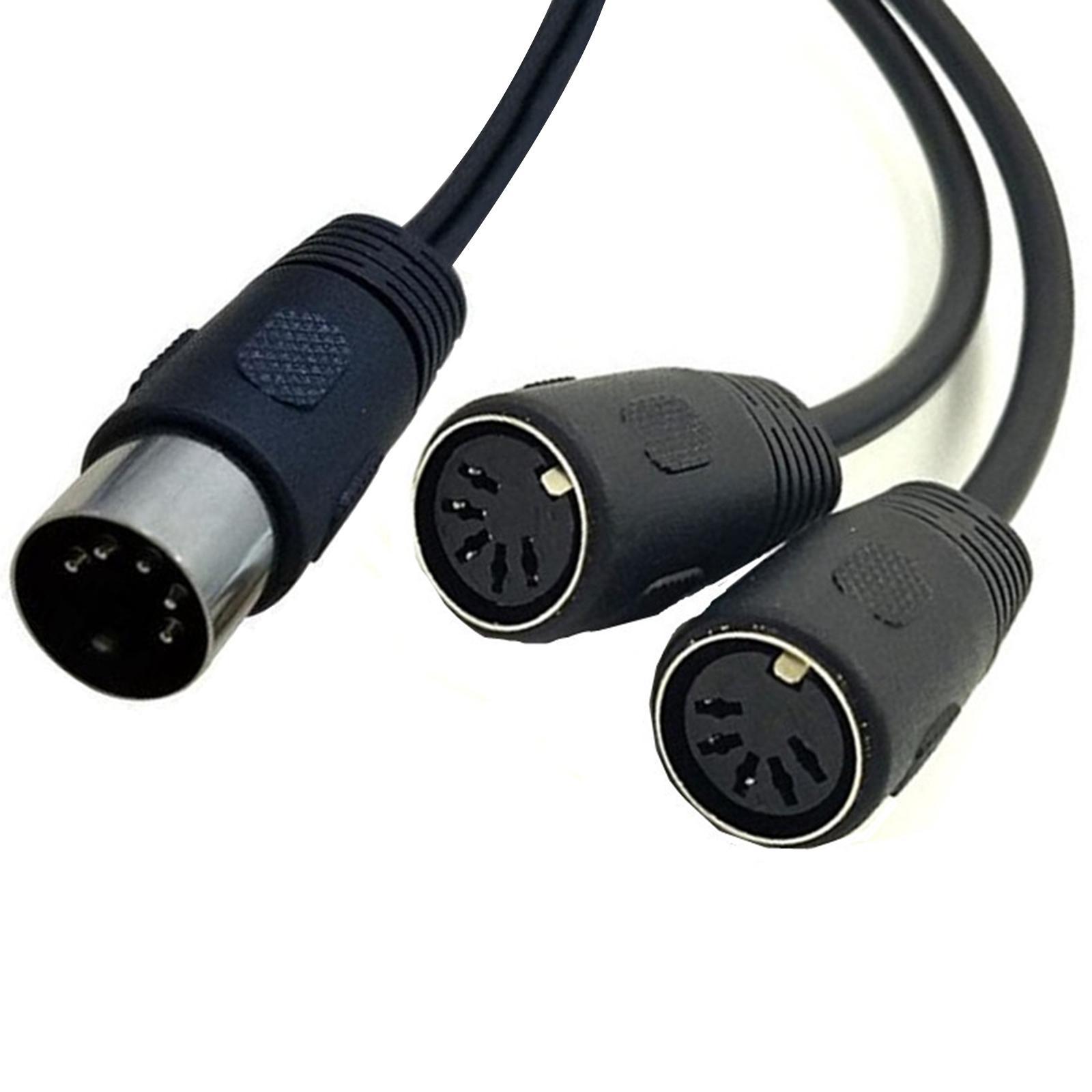 MIDI Din 5 Pin Splitter Y Adapter Cable 5 Pin Male to 2 Din 5-Pin Female for MIDI Keyboard