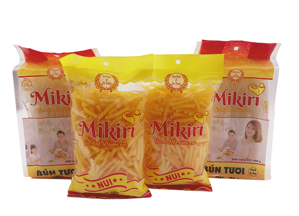Combo 4 Bún Gạo Tươi Sợi Lớn, Nui Trắng Dài Mikiri