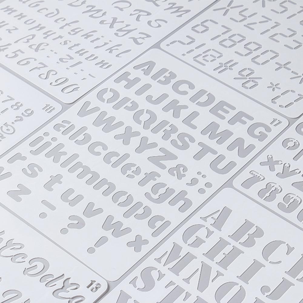 20pcs B5 Alphabet Letter Number Stencils Drawing Painting PET Templates Reusable for Journal DIY Art Craft Scrapbooking
