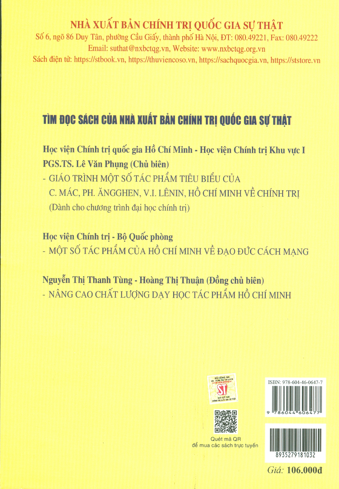Giới Thiệu Một Số Tác Phẩm Của Các Đồng Chí Tổng Bí Thư Đảng Cộng Sản Việt Nam (Dành Cho Bậc Đại Học Hệ Chuyên Lý Luận Chính Trị)