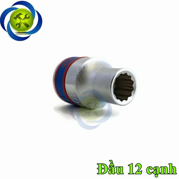 Tuýp 10mm 1/2 Kingtony 433010M 12 cạnh màu trắng dài 38mm
