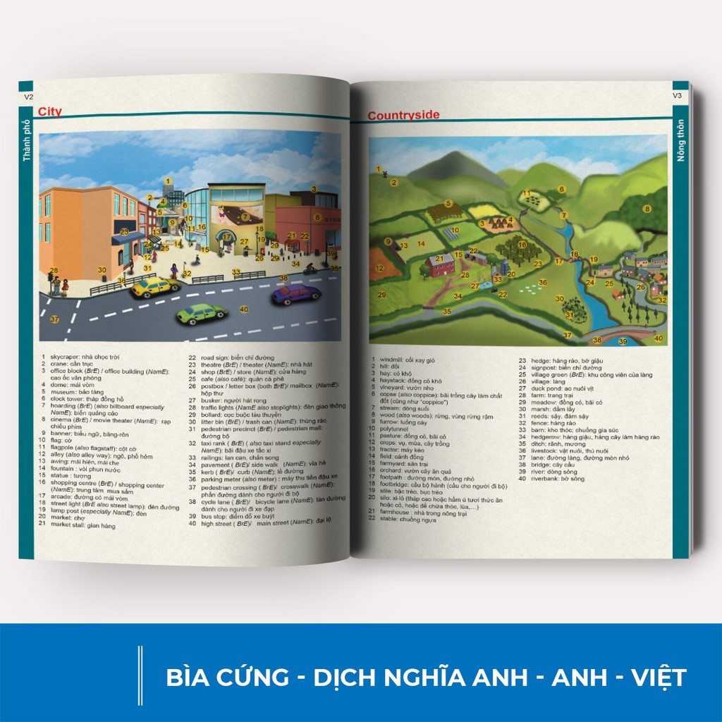 Sách Từ Điển Anh Anh Việt Phiên Bản Bìa Cứng Màu Vàng - Giải Nghĩa Đầy Đủ Ví Dụ Phong Phú