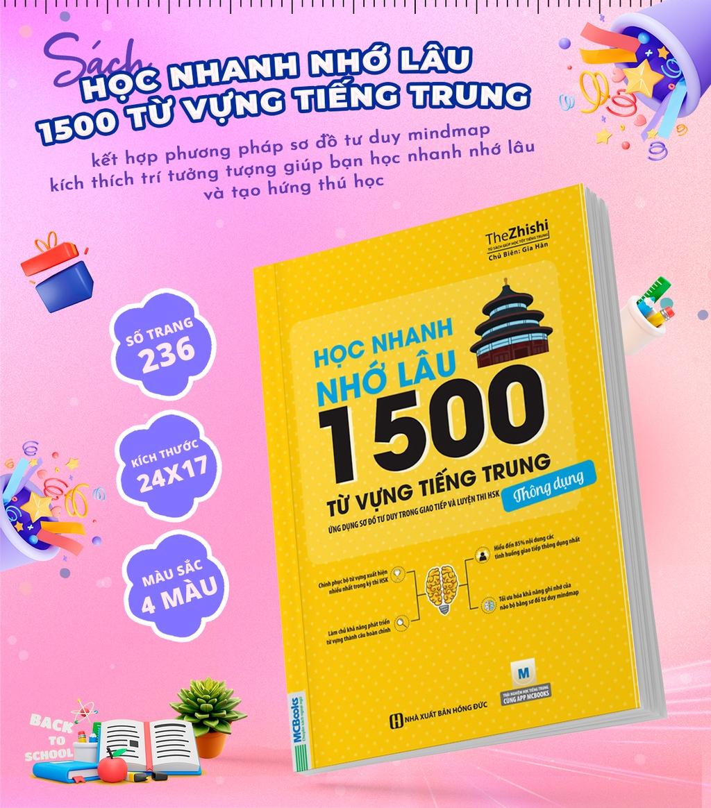 Sách - Học Nhanh Nhớ Lâu 1500 Từ Vựng Tiếng Trung Thông Dụng