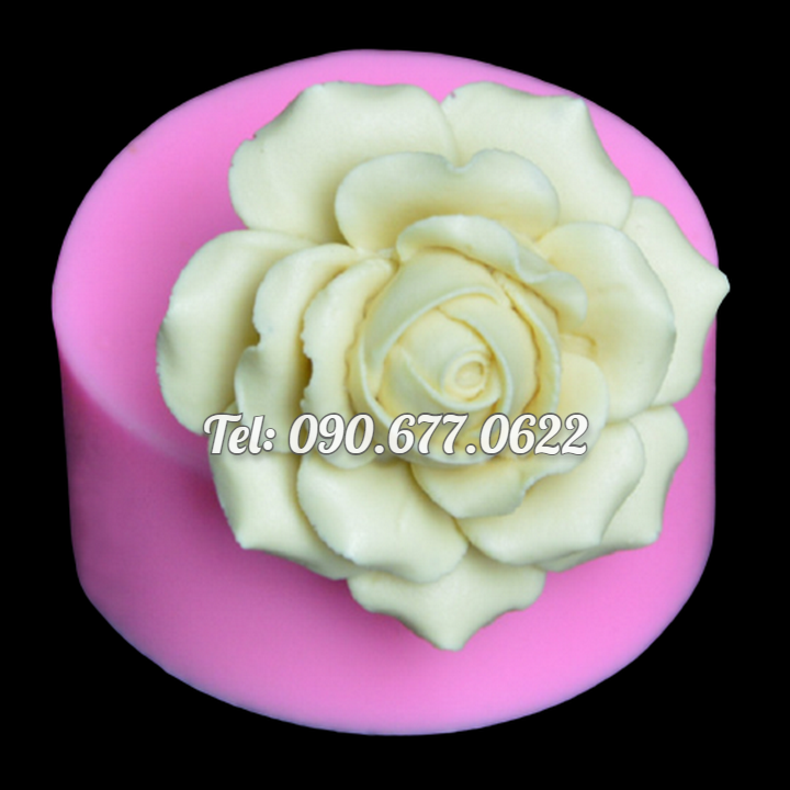 Khuôn rau câu silicone hoa hồng cánh tim loại 8 cm - Mã số 1654