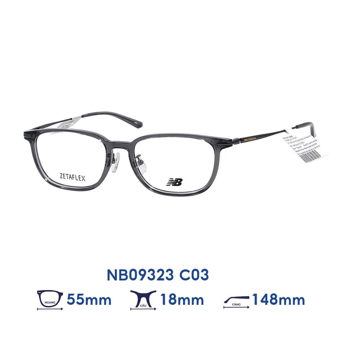 Gọng kính chính hãng New Balance NB09323 (55-18-148)