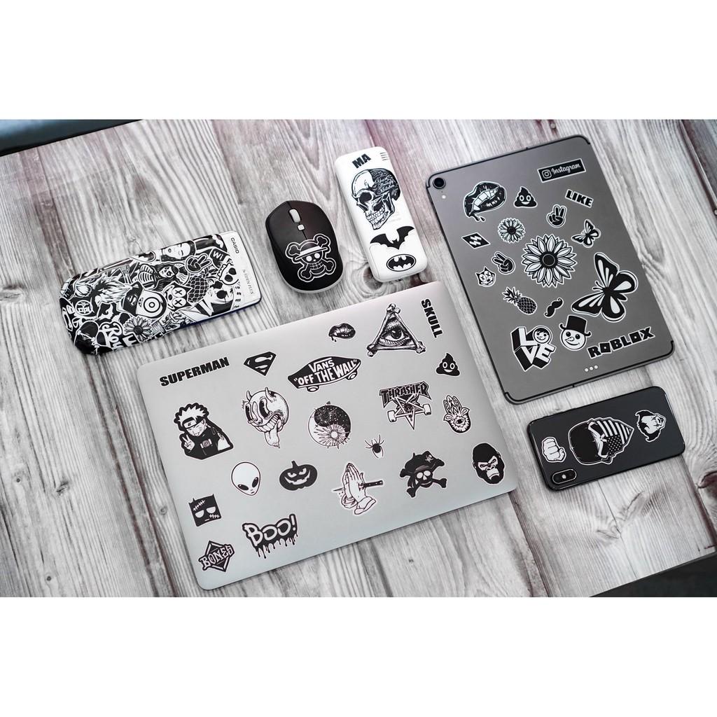 Sticker Black &amp; White | Hình Dán Trắng Đen Dán Nón Bảo Hiêm, Điện Thoại, Laptop, Bình Nước...Chống Nước, Chống Bay Màu