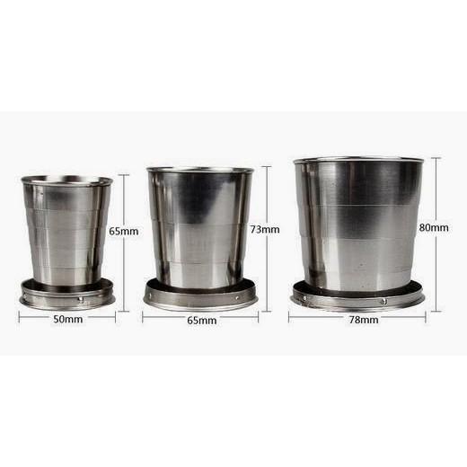 Ly cốc uống nước gấp gọn bằng inox cực đẹp, cốc cá nhân mang đi làm hoặc đi du lịch tiện lợi