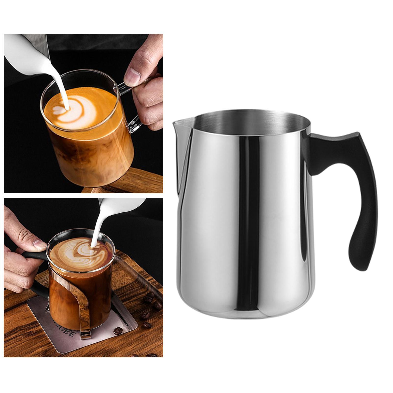 2pcs Kitchen Stainless Steel Milk Frothing Pitcher Jug Coffee Frother Cup