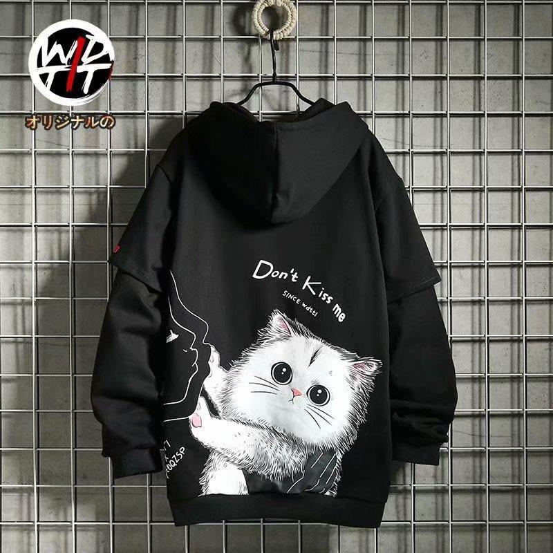 Áo Hoodie Giả Hai Lớp Phong Cách Hàn Quốc Dành Cho Nữ Size M-3Xl