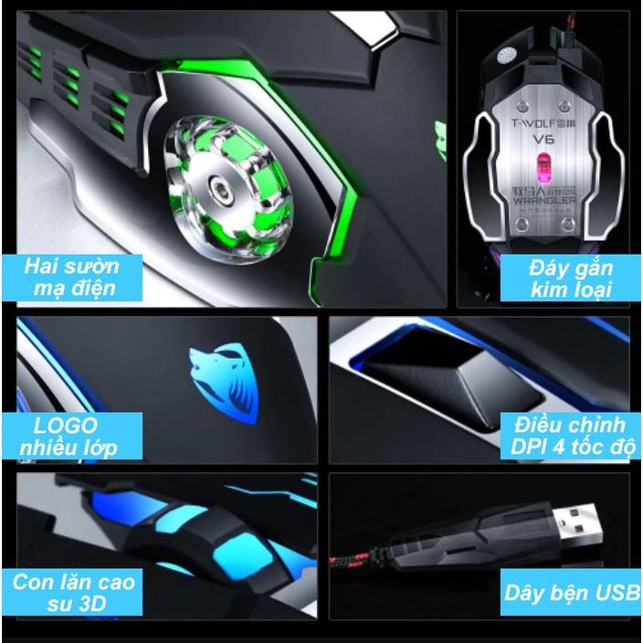 Chuột Game V6 Có Dây Đèn LED 7 Màu - Thiết Kế Đẹp, Chuột Máy Tính Văn Phòng Chơi Game Cao Cấp