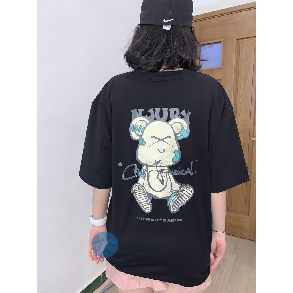 Áo thun unisex lưng gấu phát quang
