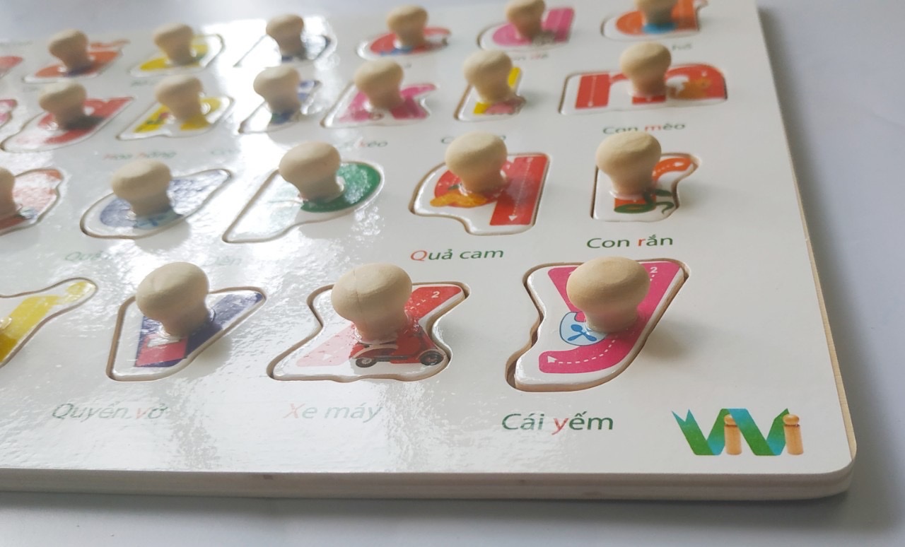Bảng chữ cái tiếng việt in thường có núm và có dấu