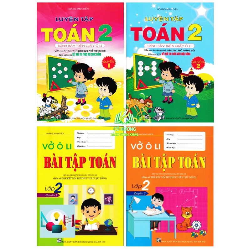 Sách- Combo luyện tập toán 2 + vở ô li bài tập toán lớp 2