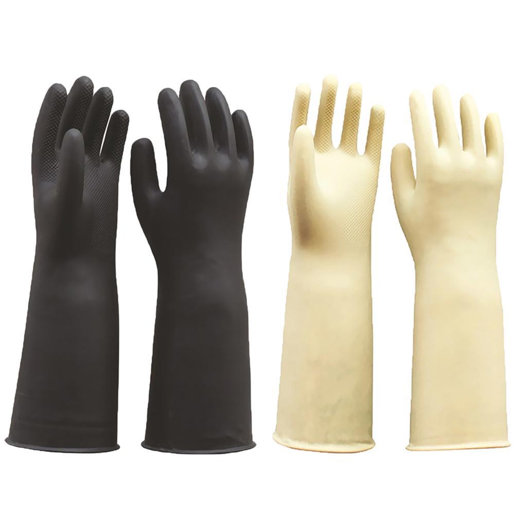 2 Pairs Rubber Latex Gloves 60cm Long Gloves Industrial Home Gardening Work