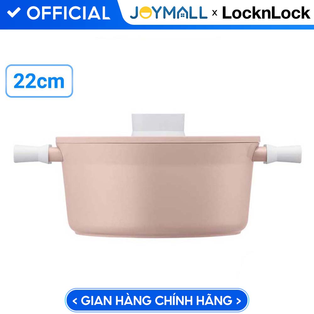 Nồi nhôm Lock&Lock chống dính Suit IH 22cm CSU1222PIK - Hàng chính hãng, dùng được bếp từ, tay cầm êm, dẫn nhiệt nhanh - JoyMall