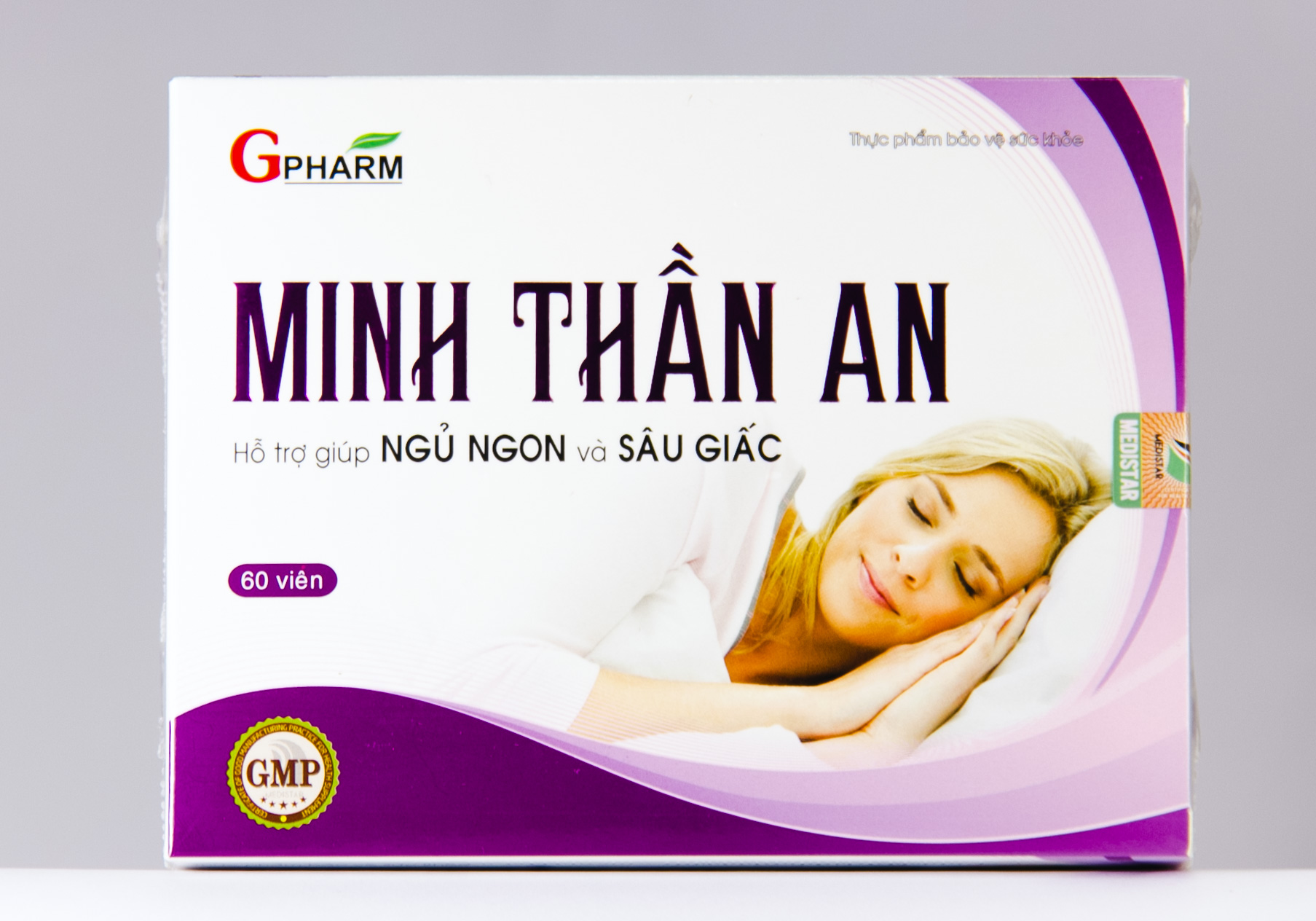 Thực phẩm bảo vệ sức khỏe Hỗ trợ giúp ngủ ngon, sâu giấc và giảm stress Minh Thần An GPHARM hộp 60 viên