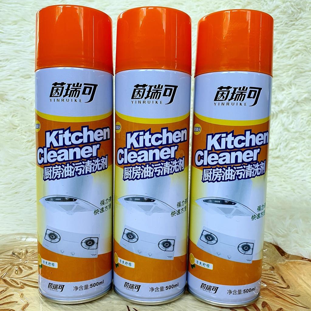 CHAI XỊT VỆ SINH NHÀ BẾP KITCHEN CLEANER 500ML DẠNG BỌT - Xịt Tẩy Rửa Đa Năng – Nước Tẩy Rửa Dầu Mỡ Nhà Bếp