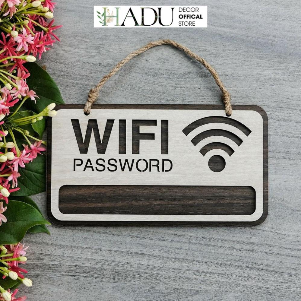 Bảng gỗ trang trí wifi password treo tường - Mẫu TW01 - HaduDecor