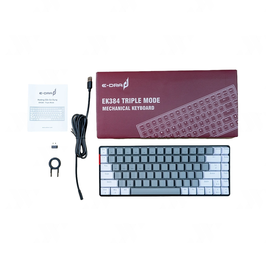 Bàn phím cơ Gaming E-Dra EK384 Triple Mode Alpha / Beta - Hàng chính hãng